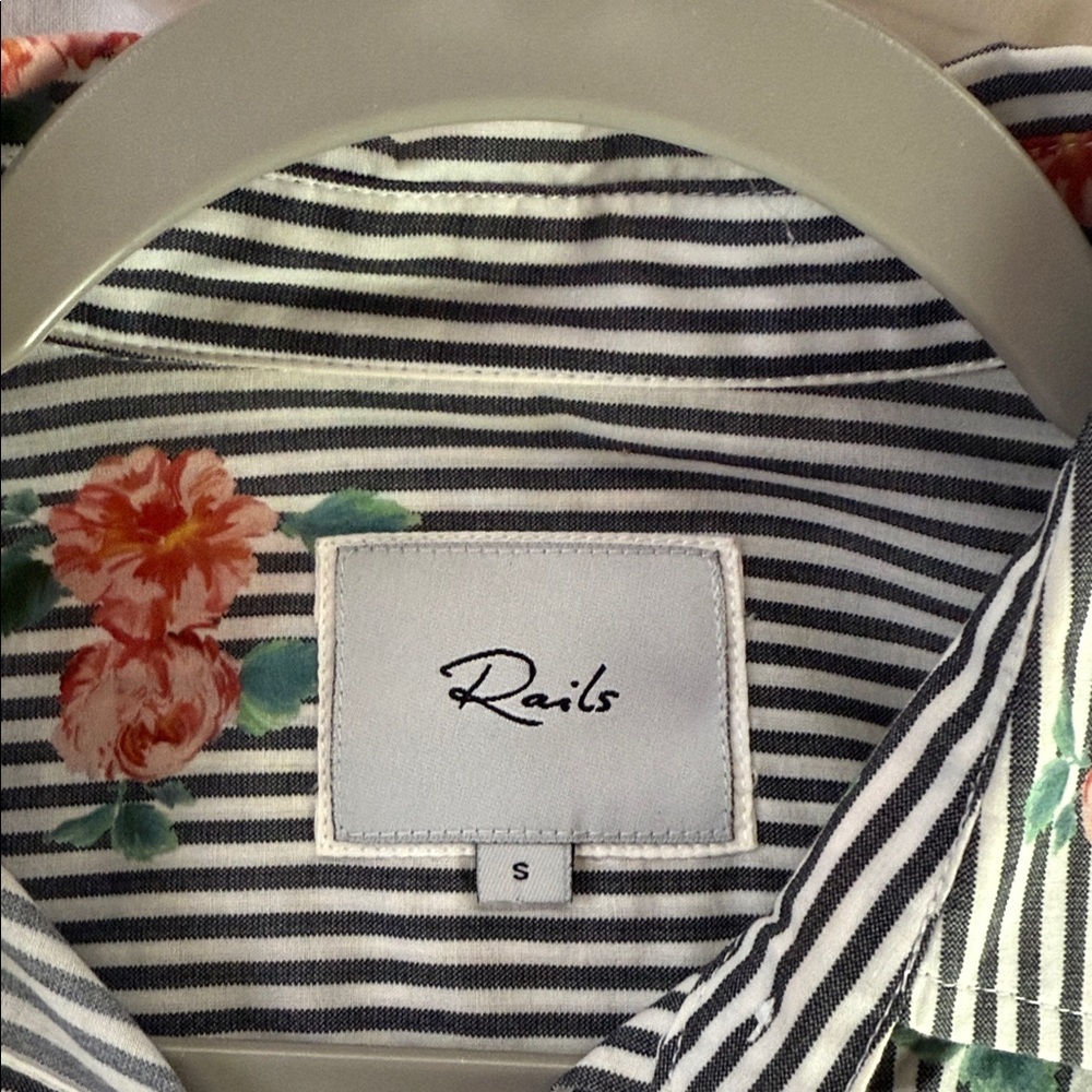 Rails Taylor Shirt Florence Stripe Floral Blouse - Picture 4 of 7
